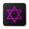 Glowing neon line Star of David icon isolated on white background. Jewish religion symbol. Symbol of Israel. Black