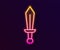 Glowing neon line Sword toy icon isolated on black background. Vector