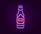 Glowing neon line Tabasco sauce icon isolated on black background. Chili cayenne spicy pepper sauce. Colorful outline