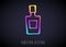Glowing neon line Tequila bottle icon isolated on black background. Mexican alcohol drink. Vector