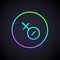 Glowing neon line Venus symbol icon isolated on black background. Astrology, numerology, horoscope, astronomy. Vector