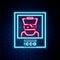 Glowing neon line Wanted poster pirate icon isolated on brick wall background. Reward money. Dead or alive crime outlaw