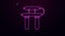 Glowing neon line Water filter icon isolated on purple background. System for filtration of water. Reverse osmosis