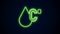 Glowing neon line Water temperature icon isolated on black background. 4K Video motion graphic animation