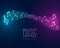 glowing neon notes and tunes music background for disco party theme