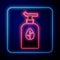 Glowing neon Organic cosmetic icon isolated Glowing neon background. Body care products. Vector