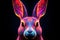 Glowing Neon rabbit. Generate Ai