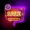 Glowing Neon Sale Sign