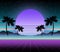 Glowing neon, synthwave and retrowave background template. Retro video games, futuristic design, rave music, 80s