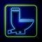 Glowing neon Toilet bowl icon isolated on blue background. Vector Illustration