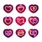 Glowing Neon Valentine Hearts Sticker Pack