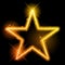 Glowing Neon Yellow Orange Star