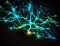 Glowing neural links network background.