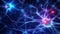glowing neuron network in human brain under fluorescence light