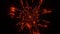 Glowing orange neon sparkling particles wormhole galaxy 3d illustration club visual motion background vj loop