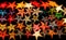 Glowing Paper Star Christmas Decorations in Black Background