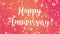 Glowing pink Happy Anniversary greeting card video