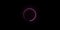 Glowing pink loading circle preloader animation rotating on black background.