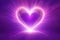 Glowing purple heart infinte background.