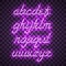 Glowing Purple Neon Lowercase Script Font