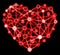 Glowing red heart with connected points