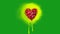 Glowing red heart green screen motion graphics