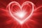 Glowing red heart infinte background.