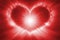 Glowing red heart infinte background.