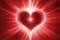 Glowing red heart infinte background.