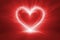 Glowing red heart infinte background.