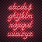 Glowing Red Neon Lowercase Script Font