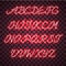 Glowing Red Neon Uppercase Script Font