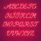 Glowing Red Neon Uppercase Script Font