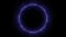 Glowing ring of blue particles on dark background. Abstract animation use vertically and horizontally. Can be used with