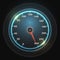 Glowing round car speedometer