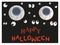 Glowing scary eyes halloween greeting card vector