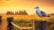 Glowing Seagull On Wooden Fence: Dutch Marine Scenes In 8k Resolution