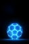 Glowing soccer ball in the dark