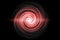Glowing spiral tunnel with light red fog on black background