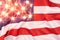 Glowing stars on USA flag, patriotic symbol of America