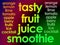 Glowing Tasty Fruit Juice Smoothie Text