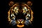 Glowing tiger portrait, Generative AI