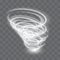 A glowing tornado. Rotating wind. Beautiful wind effect. Isolated on a transparent background. Vector illustration