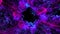 Glowing Violet Particle in Dynamic Explode Color Waves Flowing Movement Closeup