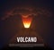 Glowing Volcano erupting