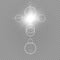 Glowing white Christian cross with sun flare. Vector illustration isolated over transparent background. Shining easter