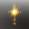 Glowing white Christian cross with sun flare. vector illustration isolated on transparent background. Shining easter