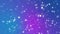 Glowing white snowflakes falling down against a purple blue background