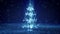 Glowing wireframe christmas tree shape