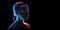 glowing woman hologram with copy space future technology generative ai